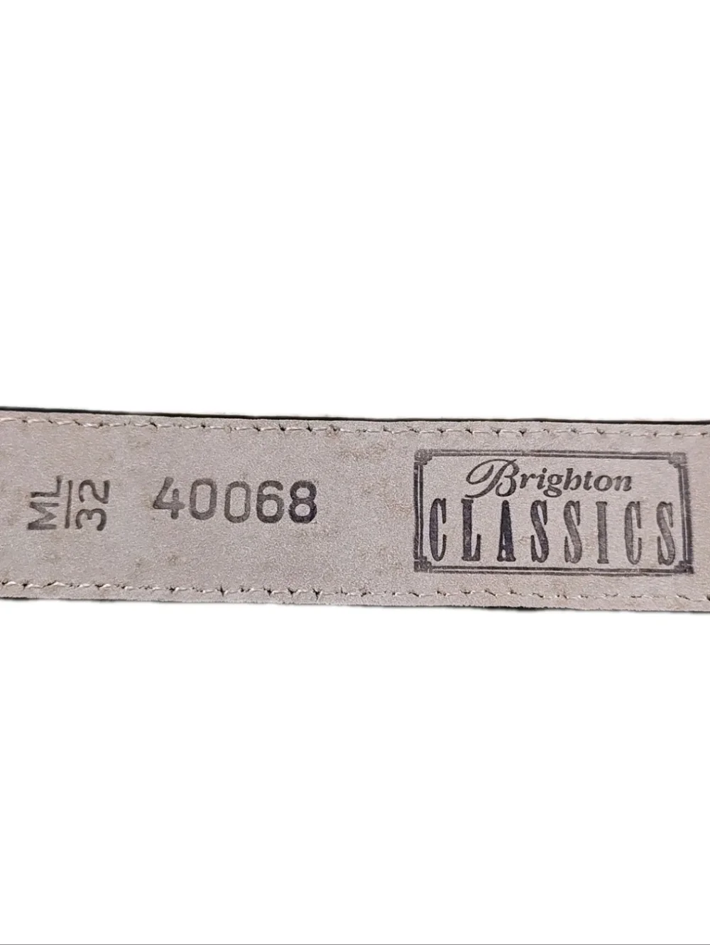Vtg 90s Brighton USA 40068 Brown Gator Leather Belt Brass Sz 32/M/L Fits 28-32